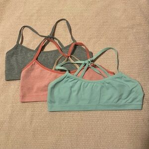 Hanes Training Bra 3-pack - Gray, Pink, Mint